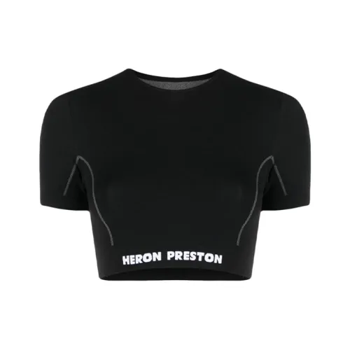 HERON PRESTON Crop Tops Women's Black
