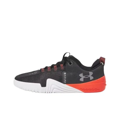 His Armour TriBase Reign 6 Abrasion Resistant Breathable Support Low Top Training Shoes Men's Black Red