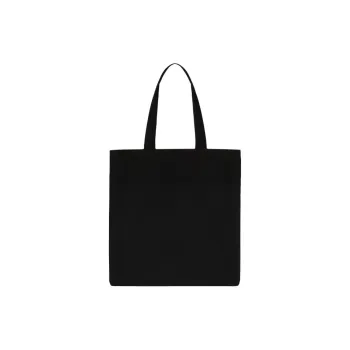 SAINT LAURENT 100% Cotton Tote Bag Shoulder Bag Unisex Matte Black