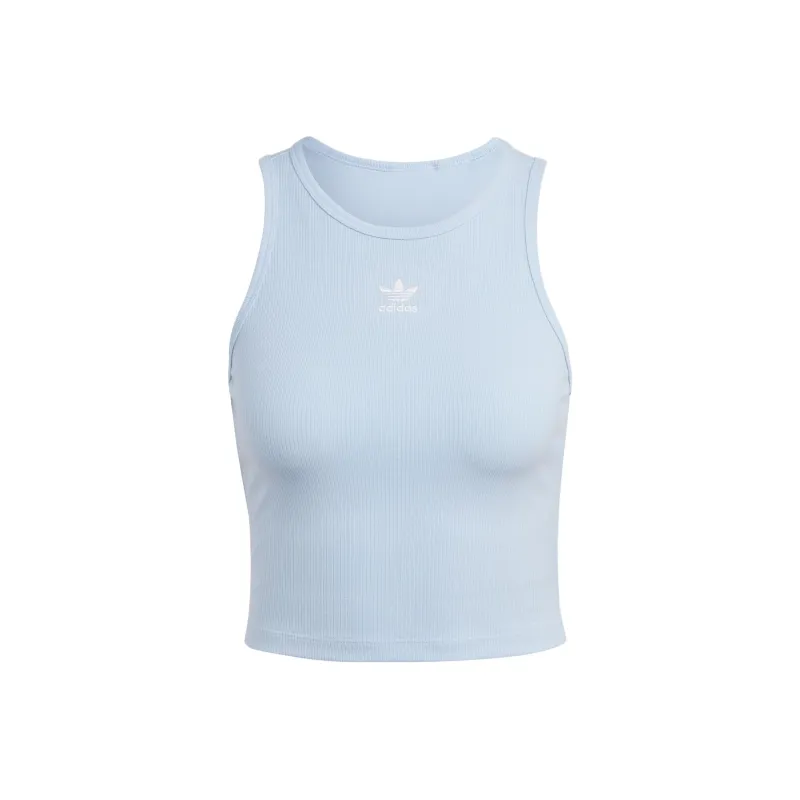 Adidas Originals RIB TANK Top Women's Light Pink Blue-0
