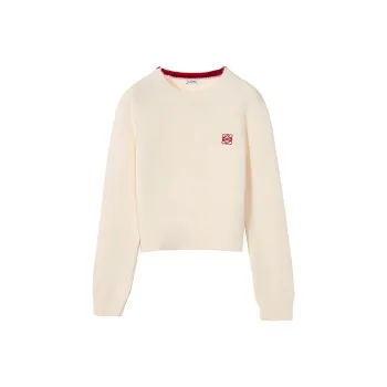 LOEWE SS22 Fitted Sweater Women's Cotton White