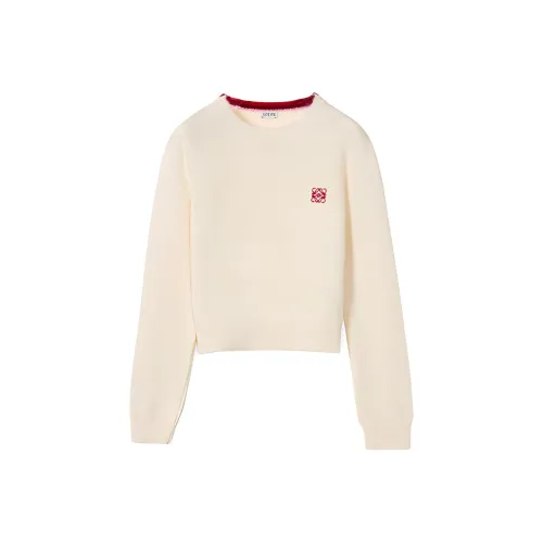 LOEWE SS22 Fitted Sweater Women's Cotton White