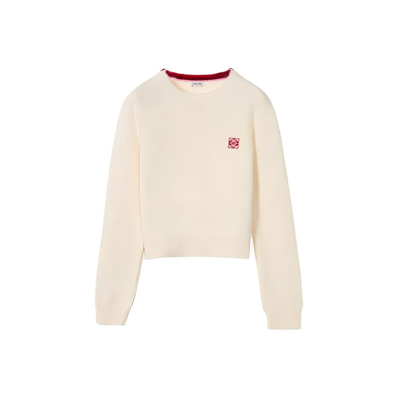 LOEWE SS22 Fitted Sweater Women's Cotton White-0