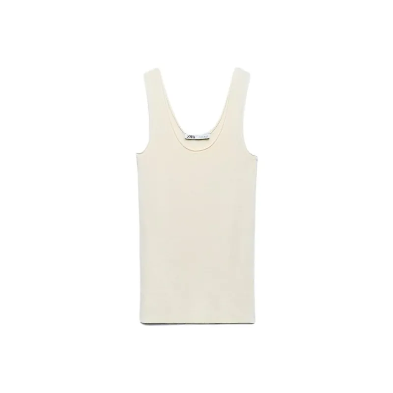 ZARA Tank Tops Women's White-0