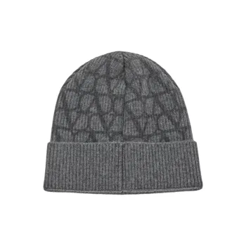 Valentino Virgin Wool Beanies Men's Gray