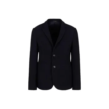 EMPORIO ARMANI Single breasted Jacket In A 3D effect Virgin wool Stretch Jersey Knit