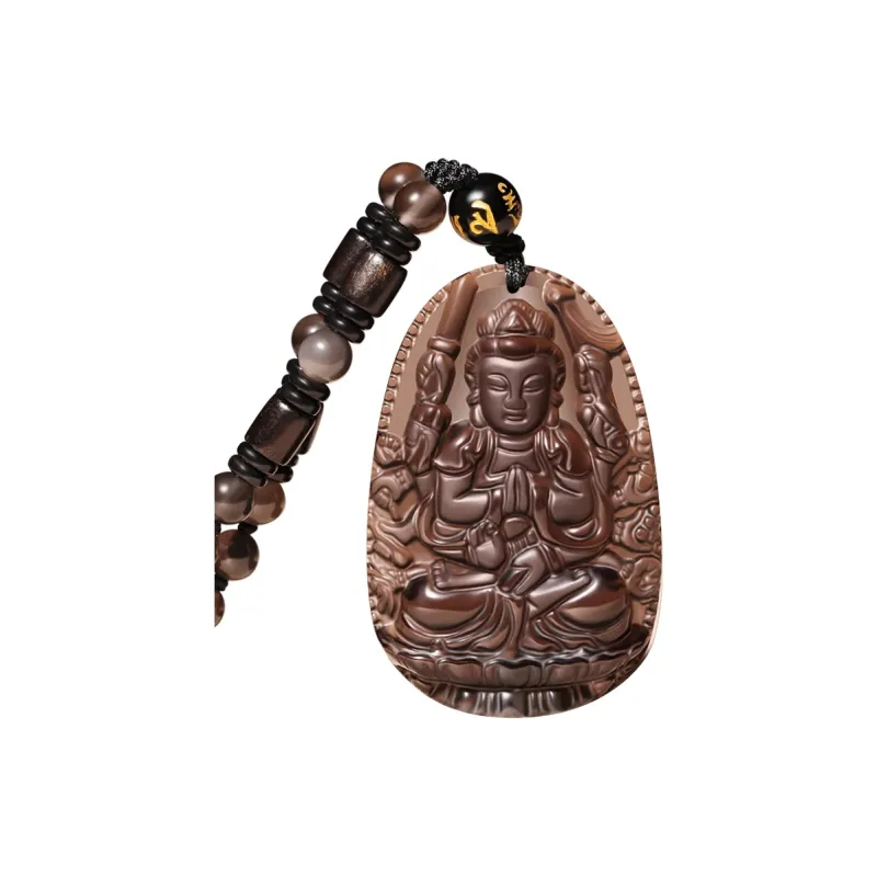 EADDA JEWELRY Natural Obsidian Necklaces Unisex-0
