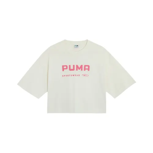 PUMA Drop Shoulder Sleeve T Shirt Women's White