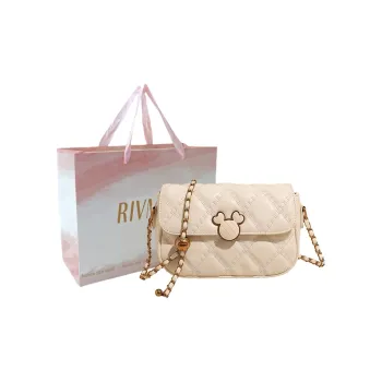 RIVMIND PU Shoulder Bag Women's Ecru/Coffee/Black
