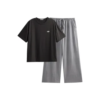 Same Language Pajama Set Men's Crimson Ink · Cool Moon Gray