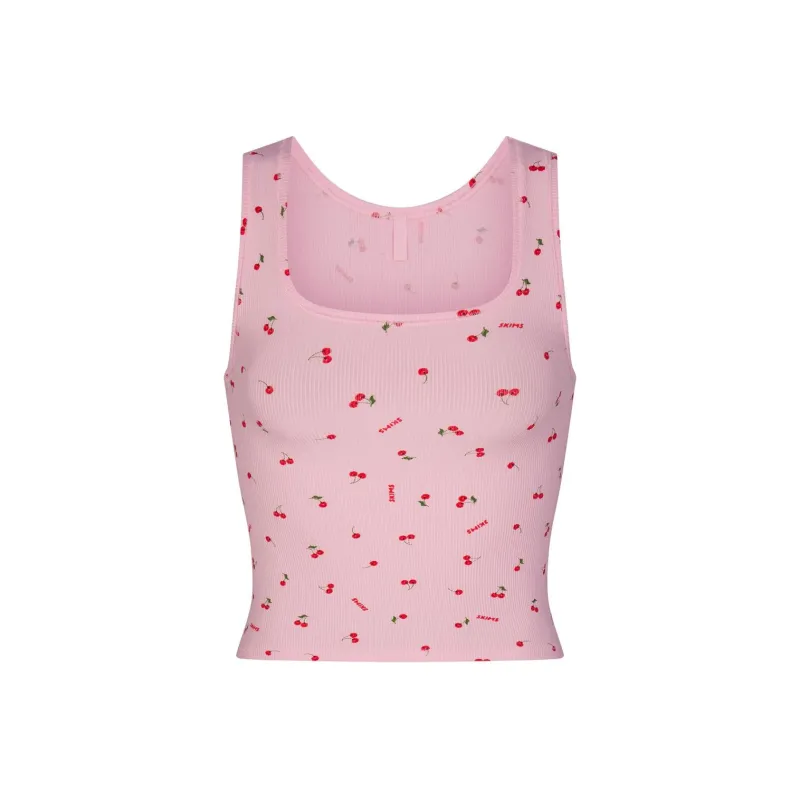SKIMS Valentine's Day Collection Tank Tops Women's CHERRY BLOSSOM PRINT/Cherry Blossom Color-0