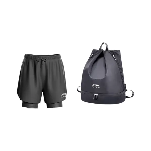 LINING Men's Swimwear Men Swimming Shorts+Swim Bag