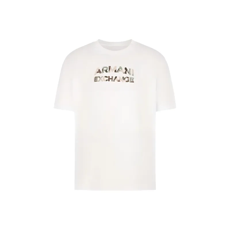 ARMANI EXCHANGE Camouflage logo Cotton T shirt-0