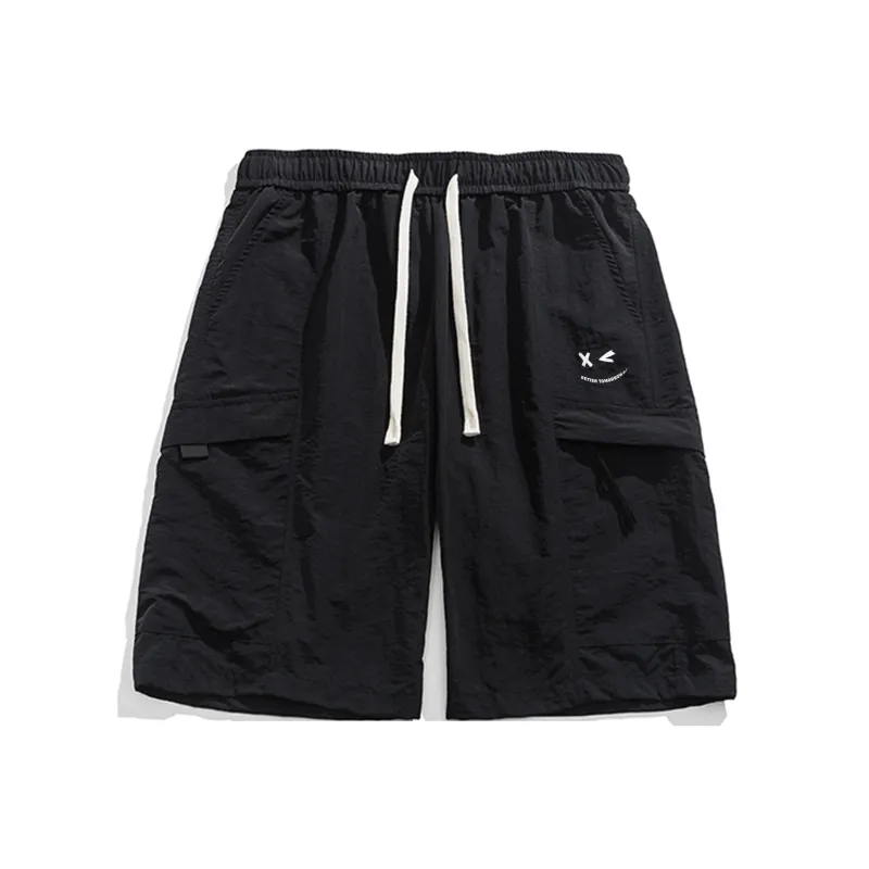 Warrior Huichao Riding The Wind Collection Cargo Shorts Unisex Khaki-5
