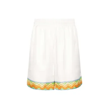 CASABLANCA Afro Cubism Tennis Club Silk Shorts