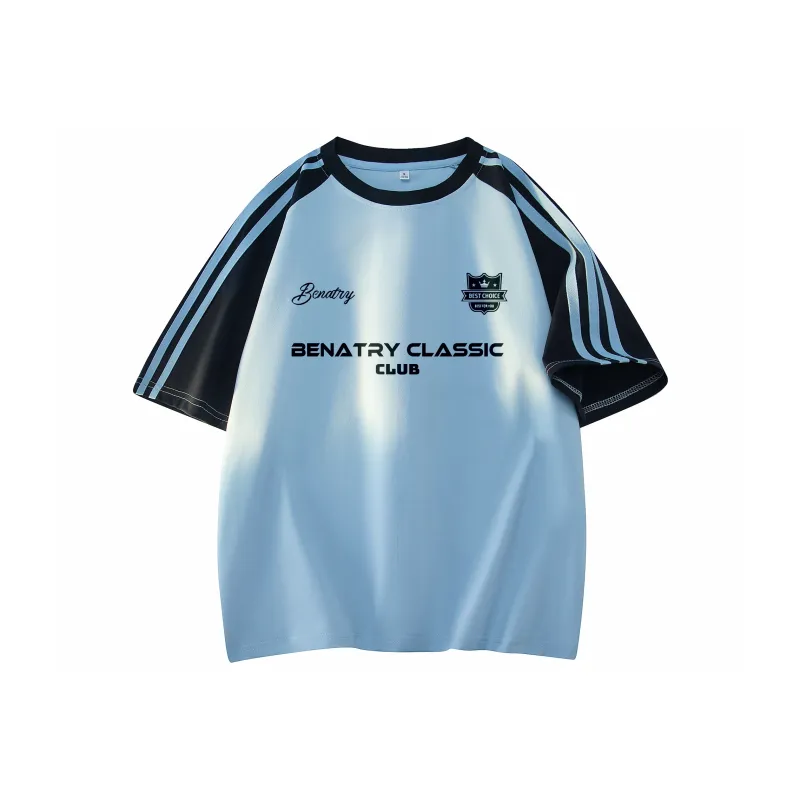 BENATRY T Shirt Unisex Apricot & Light Blue-8