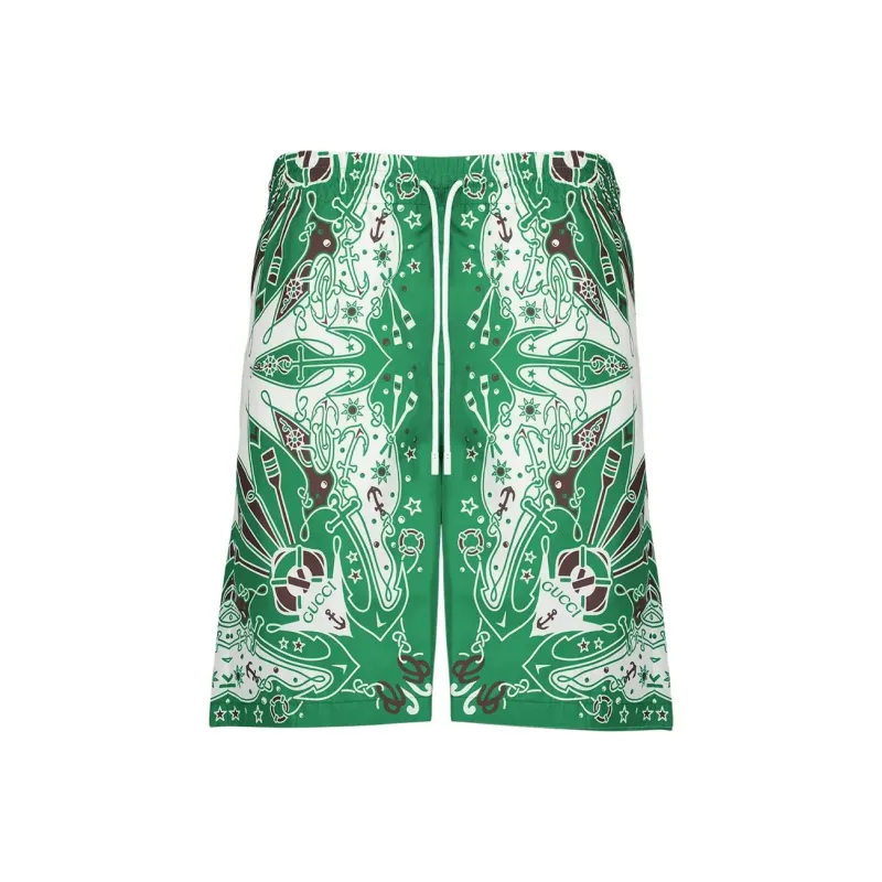 GUCCI Logo-print Drawstring Swim Shorts-0