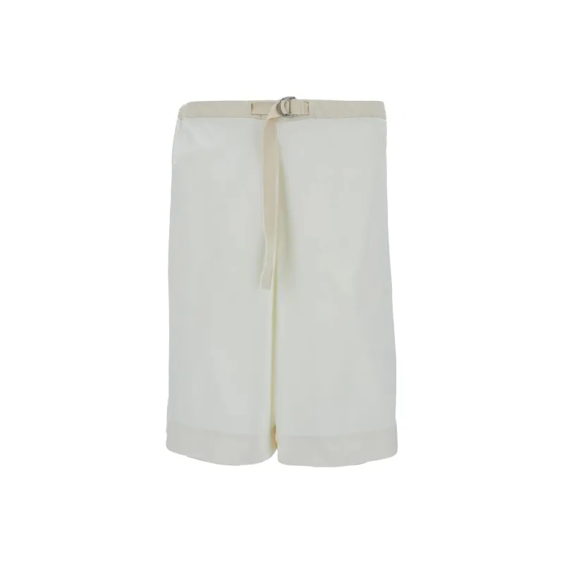 JIL SANDER + Belted Wide Leg Shorts-0