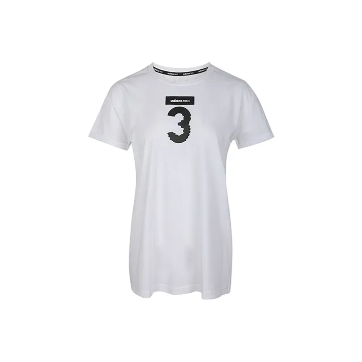 Adidas Neo Straight T Shirt Women's White-0