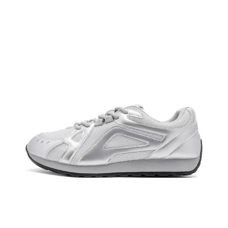DEERWAY Height Increasing Abrasion Resistant Lightweight Low Top Casual Shoes Women's Silver Gray-0