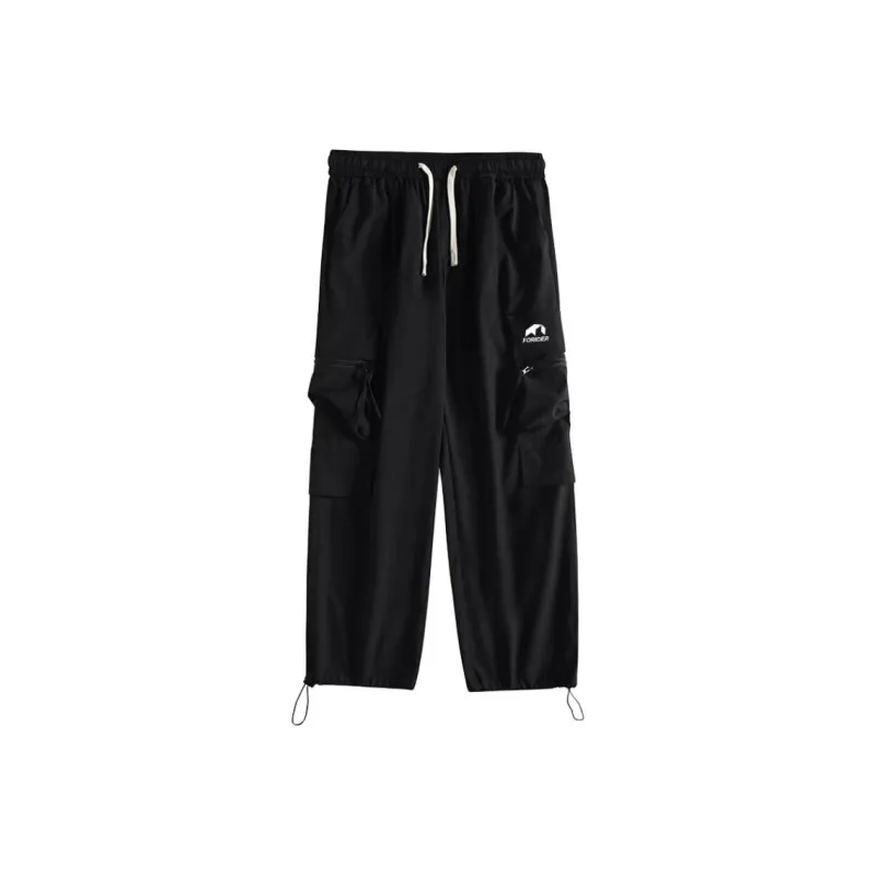 FORIDER Casual Pants Unisex Black-0