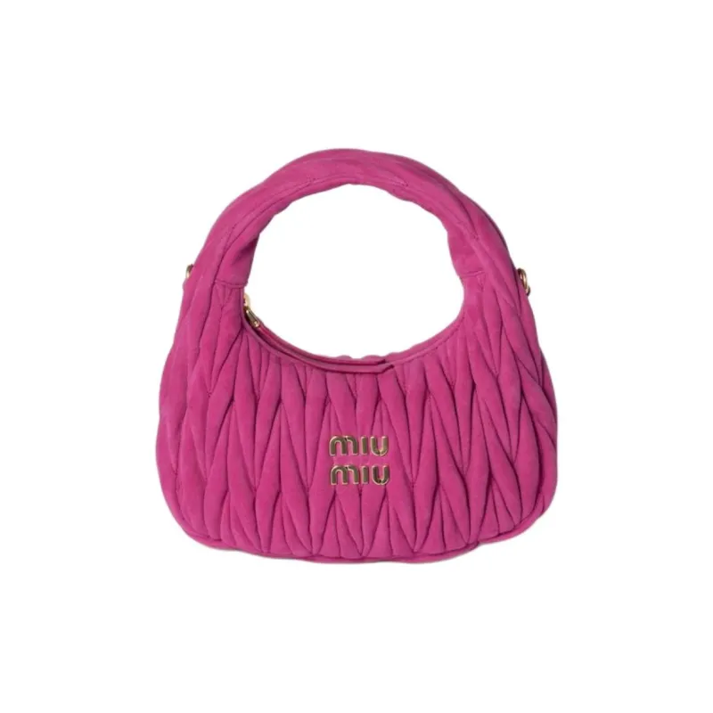 MIU MIU Wander Series Lambskin Handbag Trumpets Women's Fuchsia-0