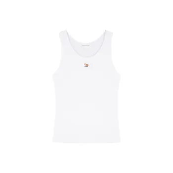Maison Kitsune Fox Motif Sleeveless Ribbed Tank Top