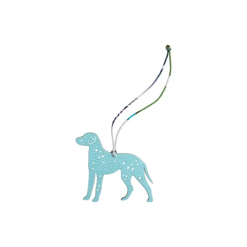 HERMES Cow Leather Bag Accessory Unisex Light Blue