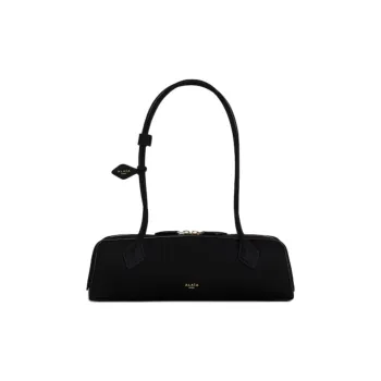 Alaia Calfskin Handbag, Shoulder Bag Medium Size Women's Black & Gold