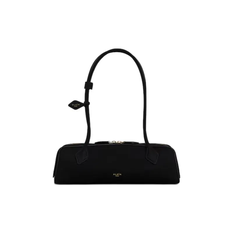Alaia Calfskin Handbag, Shoulder Bag Medium Size Women's Black & Gold-0