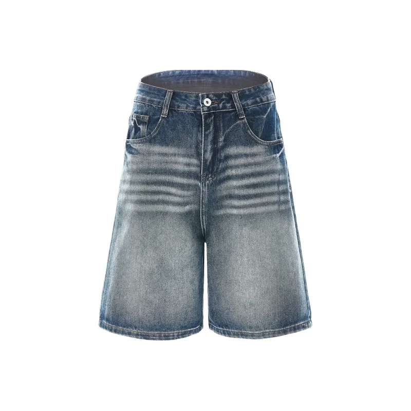 Ghost Mask Denim Shorts Unisex-0