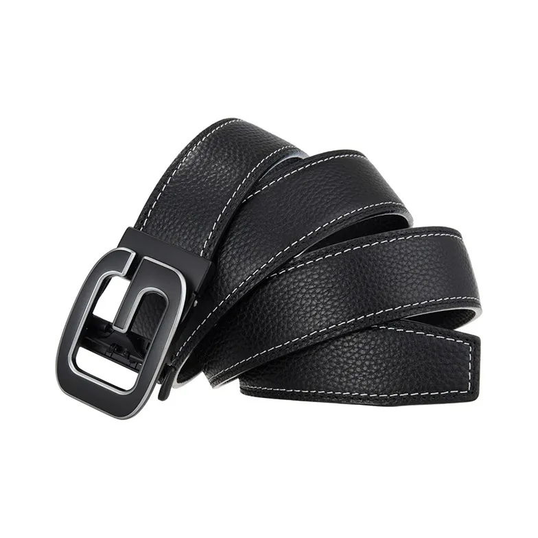 Lanza Top Grain Cow Leather Belts Men's Width 3.5CM-2