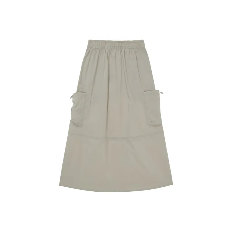 THE NORTH FACE THE NORTH FACE Apparel Collection Casual Long Skirt Women's Gray Beige-1