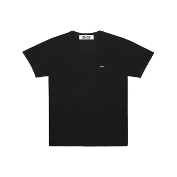 Comme Des Garcons Play Women's Black Emblem T shirt Black