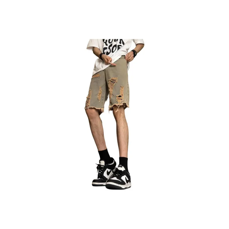 JIMI&JONS Denim Shorts Unisex Yellow Mud-0