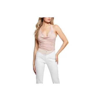 GUESS Rhinestone Lindsey Top Tank Tops Women's Pink