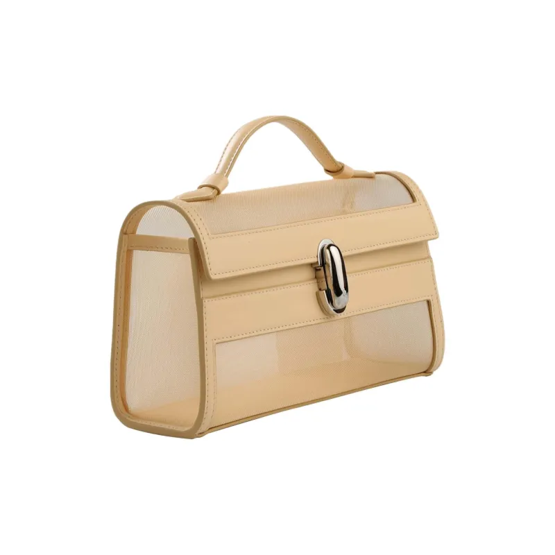 SAVETTE Recycled Polyester Mesh Handbag Women's Beige-1