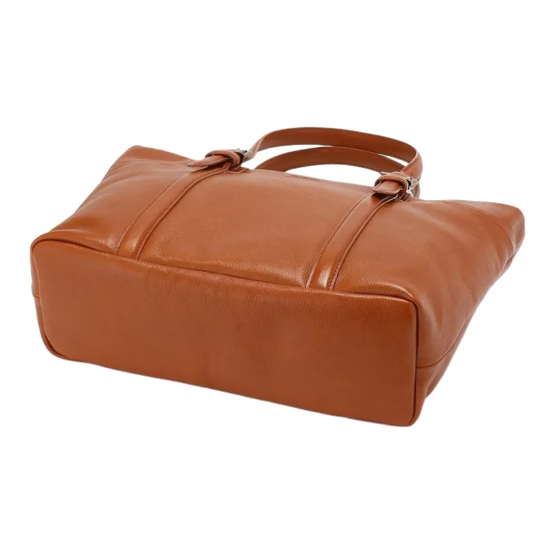 AVIREX Genuine Leather Tote Bag, Shopping Bag, Handbag Men's Camel Brown-3