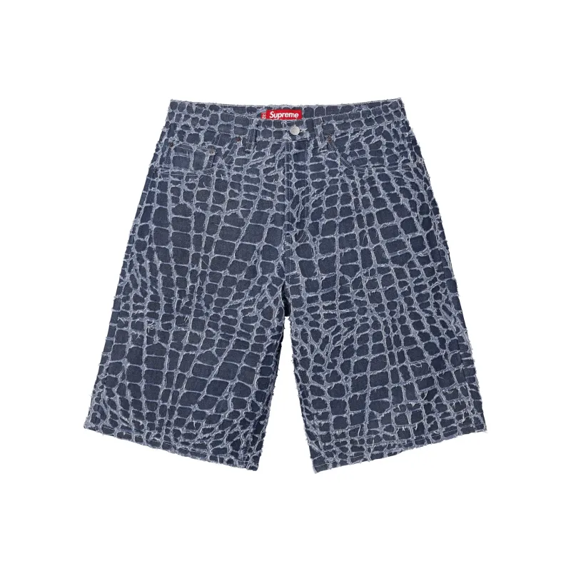 Supreme Frayed Croc Baggy Denim Short-4