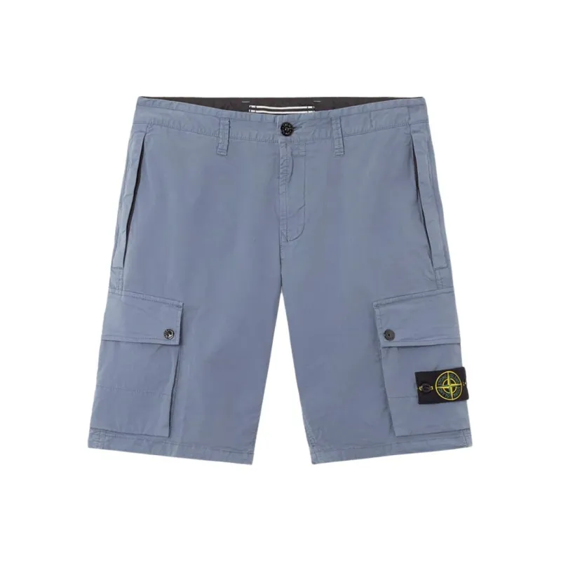 STONE ISLAND Cargo Shorts Men's Avio Blue-0