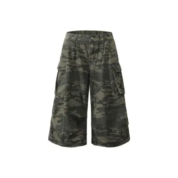 BRYAN JIMENEZ Denim Shorts Unisex Green