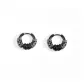 Black Five-Loop Hoop Earrings, 1 Pair