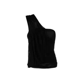 RICK OWENS Edfu Ruched One Shoulder Draped Top