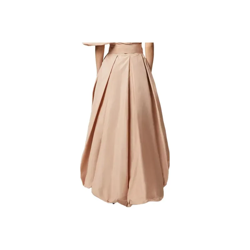 PINKO Bow Detailed Wide Taffeta Skirt-3
