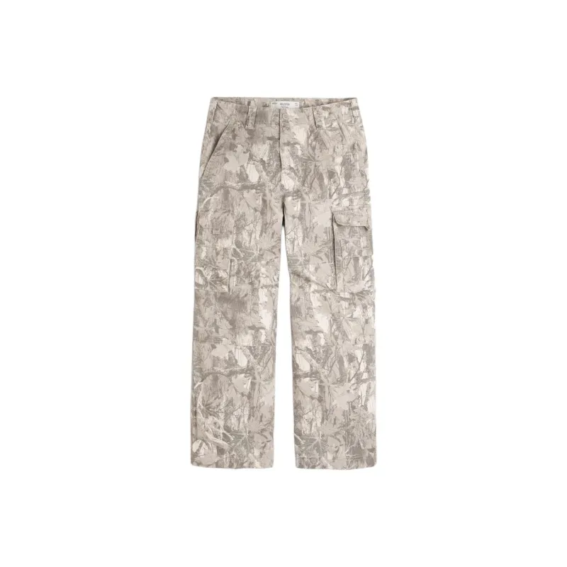 Hollister Cargo Pants Men's White Camouflage-0