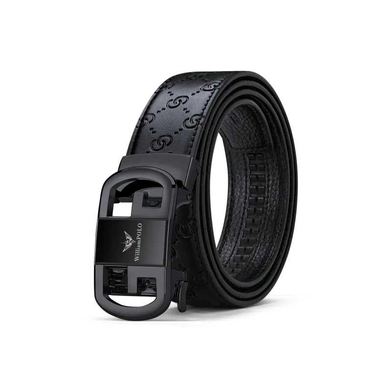 WilliamPOLO Cow Leather Belts Men's 3.5cm Width-0