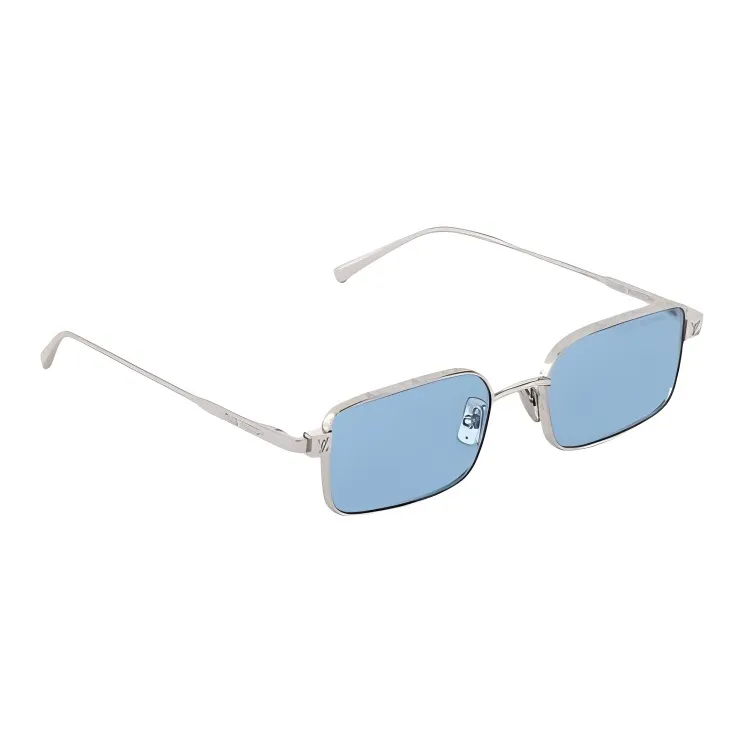 LOUIS VUITTON Metal Rectangular Sunglasses Men's Silver-1