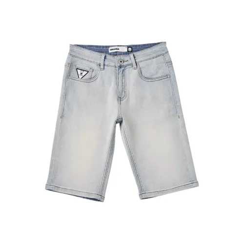 HIPANDA Denim Shorts Men's Yellow Mud