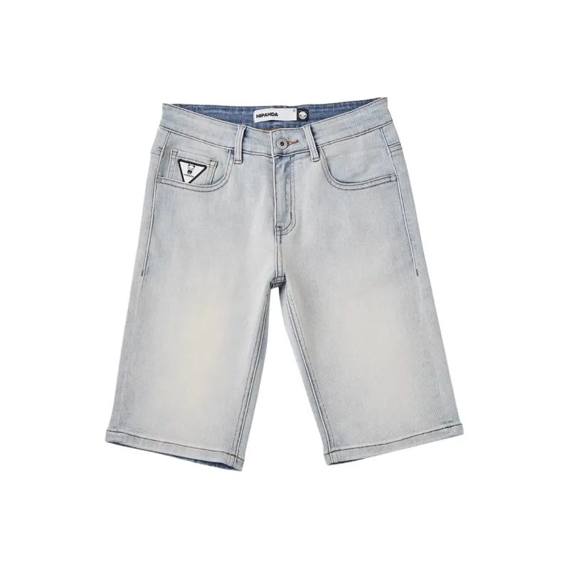 HIPANDA Denim Shorts Men's Yellow Mud-0
