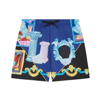 VERSACE Graphic Printed Drawstring Swim Shorts